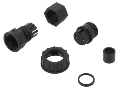 Conector Circular Mamă 2 PIN Aurit 20A foto