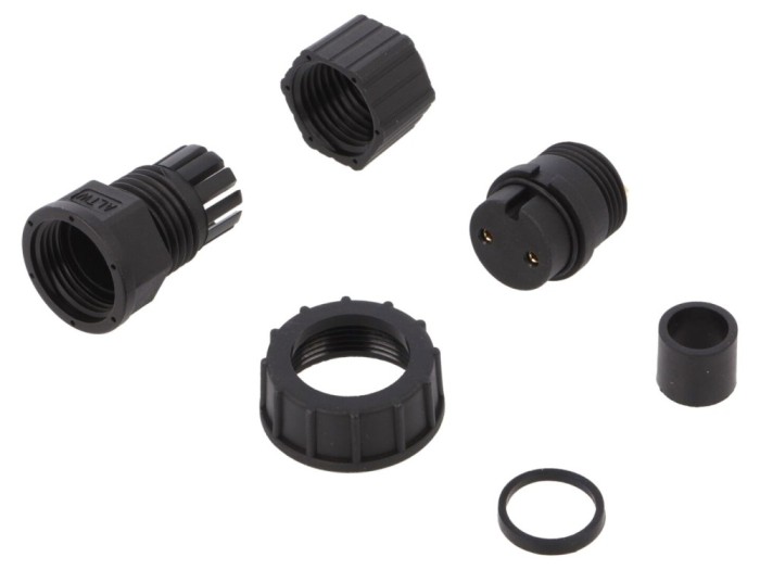 Conector Circular Mamă 2 PIN Aurit 20A