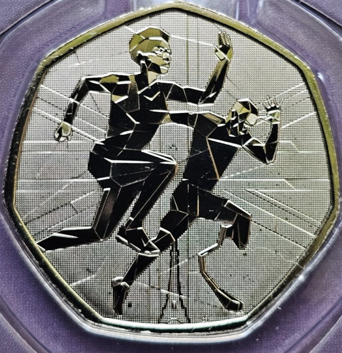 50 pence 2024 Marea Britanie, Team GB Olympics , Brilliant unc, Coincard