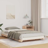 VidaXL Cadru de pat de podea Maro 100 x 220 cm Lemn masiv de pin