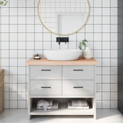 vidaXL Blat de baie, 100x40x(2-6) cm, lemn masiv netratat foto