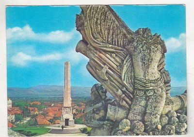 bnk cp Alba Iulia - Vedere spre obeliscul Horia , Closca si Crisan - necirculata foto