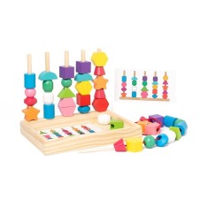 Jucarie Montessori de Sortat, Cyrax, din Lemn, Forme Geometrice,+3 Ani, 25 de Piese, 21.5 x 16 x 3 cm, Multicolor foto