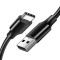 CABLU alimentare si date Ugreen, &quot;US287&quot;, Fast Charging Data Cable pt. smartphone, USB la USB Type-C 3A, nickel plating, PVC, 1m, negru &quot;60116&quot; (timbr