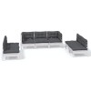 Set mobilier gradina cu perne, 7 piese, lemn masiv de pin