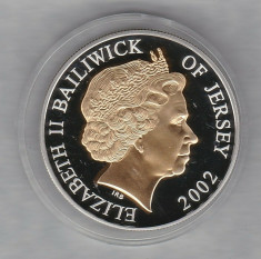 2002 Jersey - Golden Jubilee Five Pounds - ARGINT PROOF foto