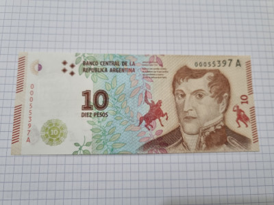 bancnota argentina 10 p 2016 foto