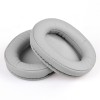 Set 2 bureti pentru casti Audio-Technica ATH M50X, M50XBT, M50, M40X, M30, M20, M10, Argintiu, Piele ecologica, Spuma cu memorie