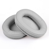Set 2 bureti JZF pentru casti Audio-Technica ATH M50X, M50XBT, M50, M40X, M30, M20, M10, Argintiu, Piele ecologica, Spuma cu memorie