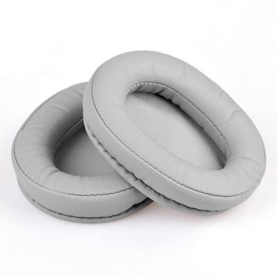 Set 2 bureti pentru casti Audio-Technica ATH M50X, M50XBT, M50, M40X, M30, M20, M10, Argintiu, Piele ecologica, Spuma cu memorie foto