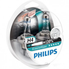 Set 2 Becuri auto far halogen Philips H4 X-treme Vision, +130%, 12V, 55W Cod:00567028