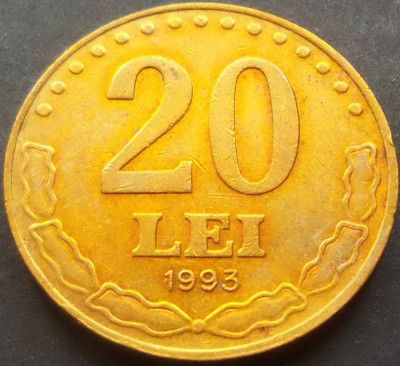 Moneda 20 LEI - ROMANIA, anul 1993 * cod 2872 = CIRCULATA foto