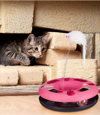 Jucarie pentru pisici cu soarece, Roz foto