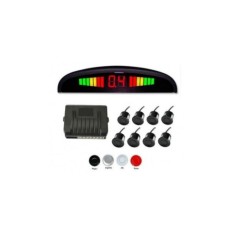 Senzori parcare fata spate cu 8 senzori si display LED Argintiu