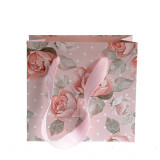 Punga mica roz cu trandafiri 14x15 cm