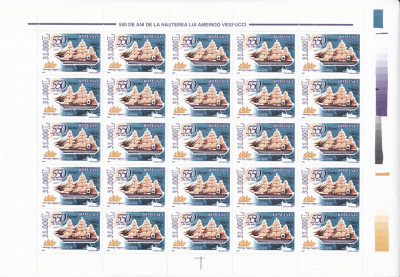 Romania 2004, LP 1627 x, 550 de ani Amerigo Vespucci, 2 coli, MNH! LP 157,50 lei foto