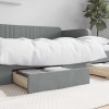 VidaXL Sertare depozitare de pat, 2 buc., gri deschis, lemn și textil 833926