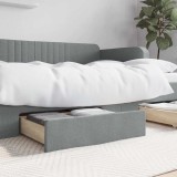 VidaXL Sertare depozitare de pat, 2 buc., gri deschis, lemn și textil