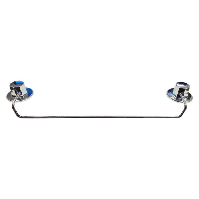 Suport din metal pentru prosop, lung, prindere mecanica sau cu ventuza, crom lucios, 455 mm