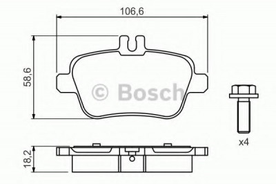 Set placute frana,frana disc MERCEDES A-CLASS (W176) (2012 - 2016) BOSCH 0 986 494 664 foto