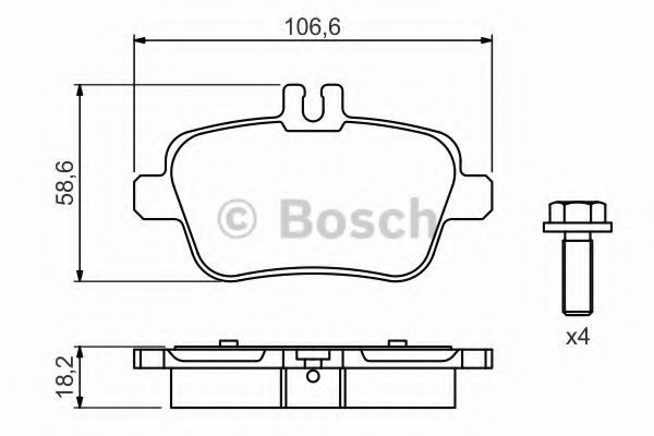 Set placute frana,frana disc MERCEDES A-CLASS (W176) (2012 - 2016) BOSCH 0 986 494 664