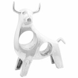 vidaXL Sculptură taur, argintiu, 22x9,5x34 cm, aluminiu