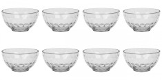 Set boluri, 8 piese, 350 ml, Plastic, Transparent