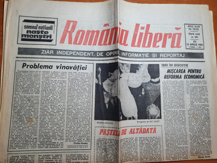 romania libera 12 aprilie 1990-guvernul propune regelui mihai amanarea vizitei
