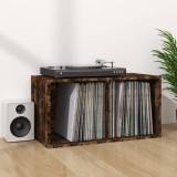 Cutie de depozitare viniluri, stejar fumuriu, 71x34x36 cm, lemn