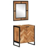 vidaXL Set mobilier de baie, 2 piese, fier și lemn masiv de acacia 3217119