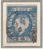 ROMANIA 1871 LP 31 b REGELE CAROL I CU BARBA 10 BANI ALBASTRU T1 STAMPILAT