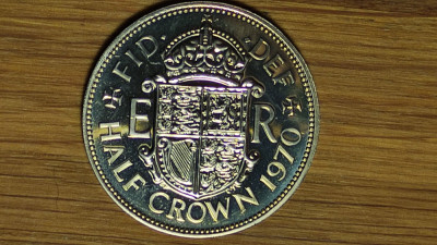 Anglia / Marea Britanie -moneda colectie PROOF- 1/2 half crown 1970 -bijuterie ! foto