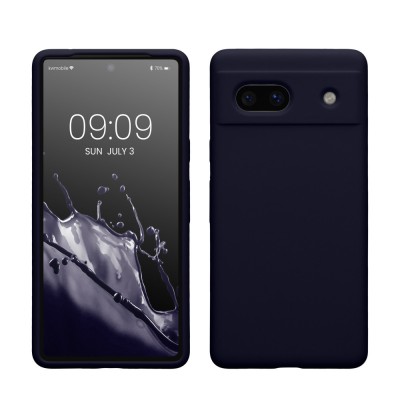 Husa Kwmobile pentru Google Pixel 7a, Albastru inchis, Silicon, KWM000019YE037C foto