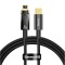 Cablu alimentare si date Baseus, Explorer, Fast Charging, USB Type-C la tip Lightning 20W 1m Auto Power-Off, Negru Transparent