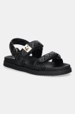 Steve Madden sandale de piele Mona-Q femei, culoarea negru, SM11003792