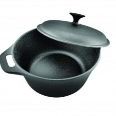 Cratita cu capac Cooking by Heinner, 24x10.8 cm, 3.8 L, fonta, negru