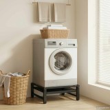 vidaXL Suport pentru mașina de spălat Negru 62 x 60,5 x 32,5 cm Oțel 42022040