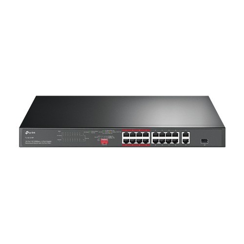 Switch 16 x RJ45 10/100 Mbps PoE, 2 x RJ45 1G, 1 x combo SFP 1G, Buget PoE 150W, Unmanaged - TP-Link TL-SL1218P