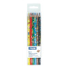 Set 6 Creioane Color MILAN Super Heroes, 6 Culori, Corp Triunghiular din Lemn, Creioane Triunghiulare Colorate, Creioane Colorate Metalice MILAN, Crei