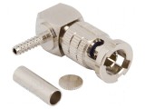 Conector Micro BNC Mufă Tată Unghi 90&deg; 50&Omega; Lipire Crimpat