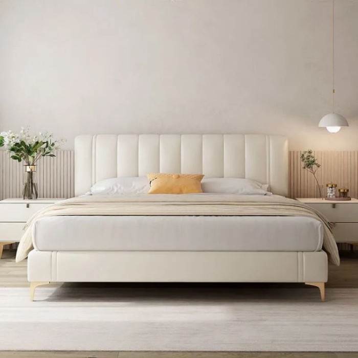 Pat Minelli 140x190 cm Tapitat Catifea Nuanta Crem Somiera Inclusa (cod RC65)