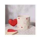 Cana din Dolomita Alba cu Maner Inima, Valentine's Day, 350 ml EMC ONSHOP&reg;