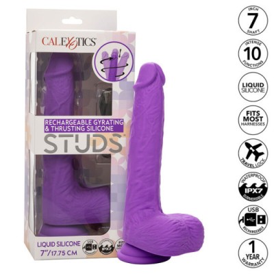 CALEXOTICS - STUDS RECHARGEABLE AND ROTATING VIBRATOR 10 VIBRATIONS PURPLE foto