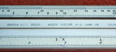RIGLA DE CALCUL VINTAGE DE COLECTIE - ALBERT NESTLER NO 23 3 - LUNGIME CCA .30 CM - foto
