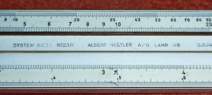 RIGLA DE CALCUL VINTAGE DE COLECTIE - ALBERT NESTLER NO 23 3 - LUNGIME CCA .30 CM -