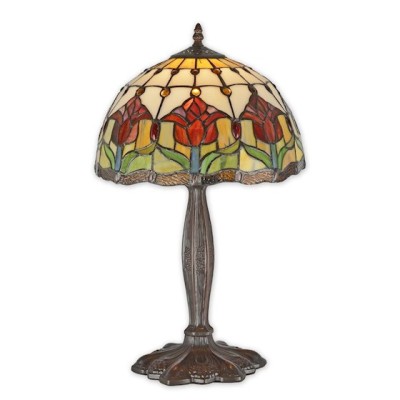 Lampa Tiffany din bronz cu flori TA-114 foto
