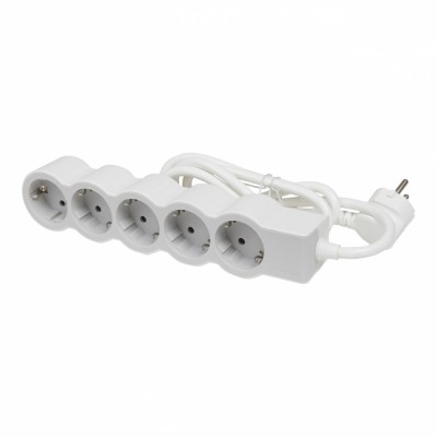 Bloc multipriza mobil 5x2P+T cablu 1,5m alb-gri Legrand 694555 foto