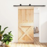 VidaXL Ușă glisantă cu set feronerie, 90x210 cm, lemn masiv de pin