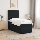 Cumpara ieftin Pat cu arcuri LED si saltea Negru 80 x 200 cm Tesatura