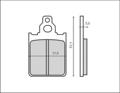 Set placute frana FT3025 &ndash; Cagiva Prima 50-80cc - Italjet Formula 50-125cc &ndash; Piaggio Quartz &ndash; Skipper 50-125cc &ndash; Vespa PX 125-200cc